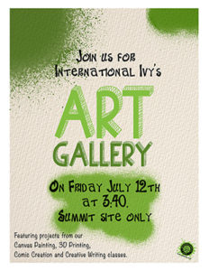 3 words. SUMMIT ART GALLERY…more info to come!